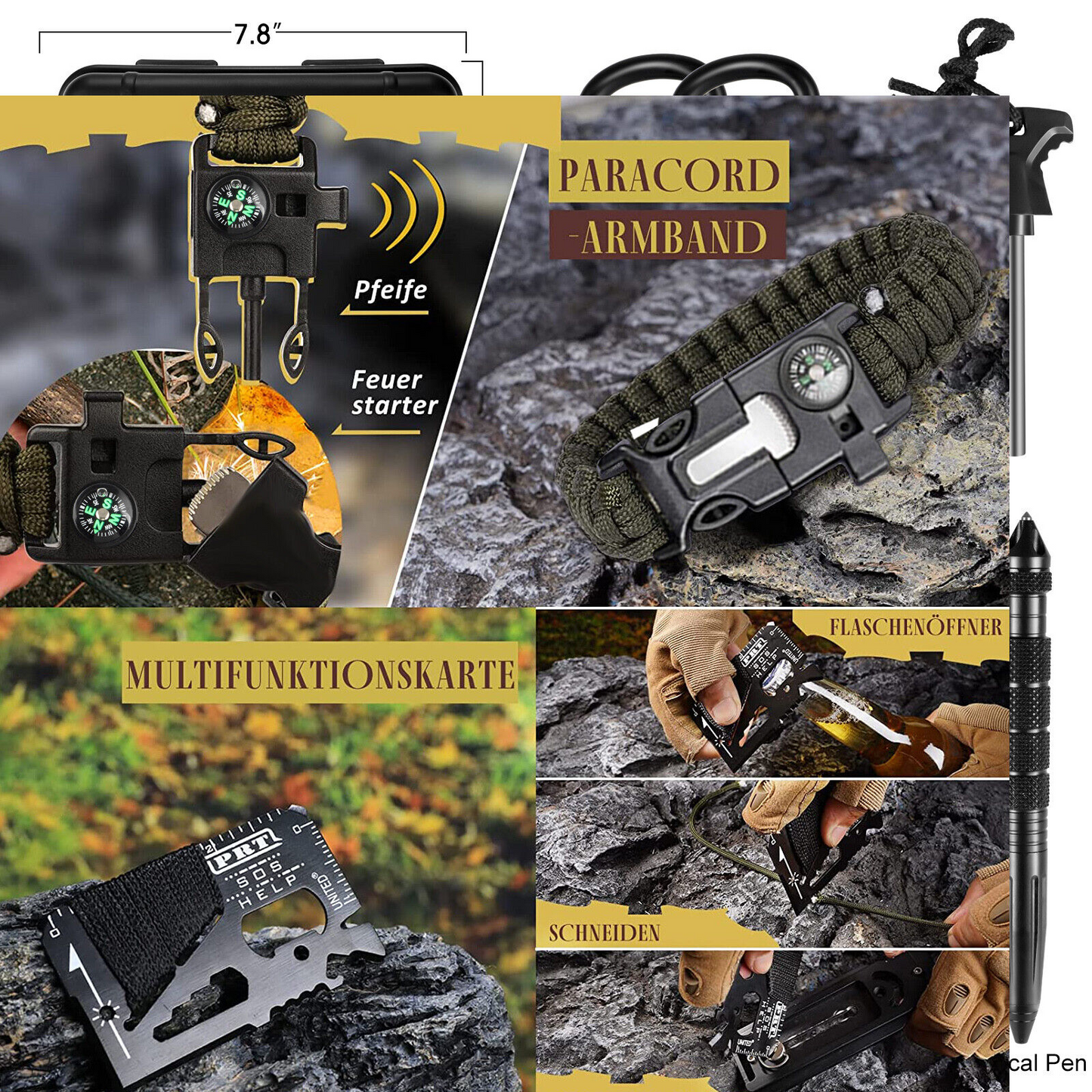 14 in 1 Emergency Survival Equipment Kit Camping
