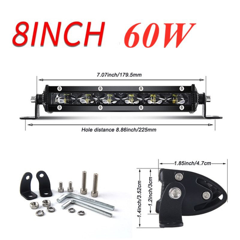 Super Bright LED Light Bar 6D 8,14 or 20 inch Offroad