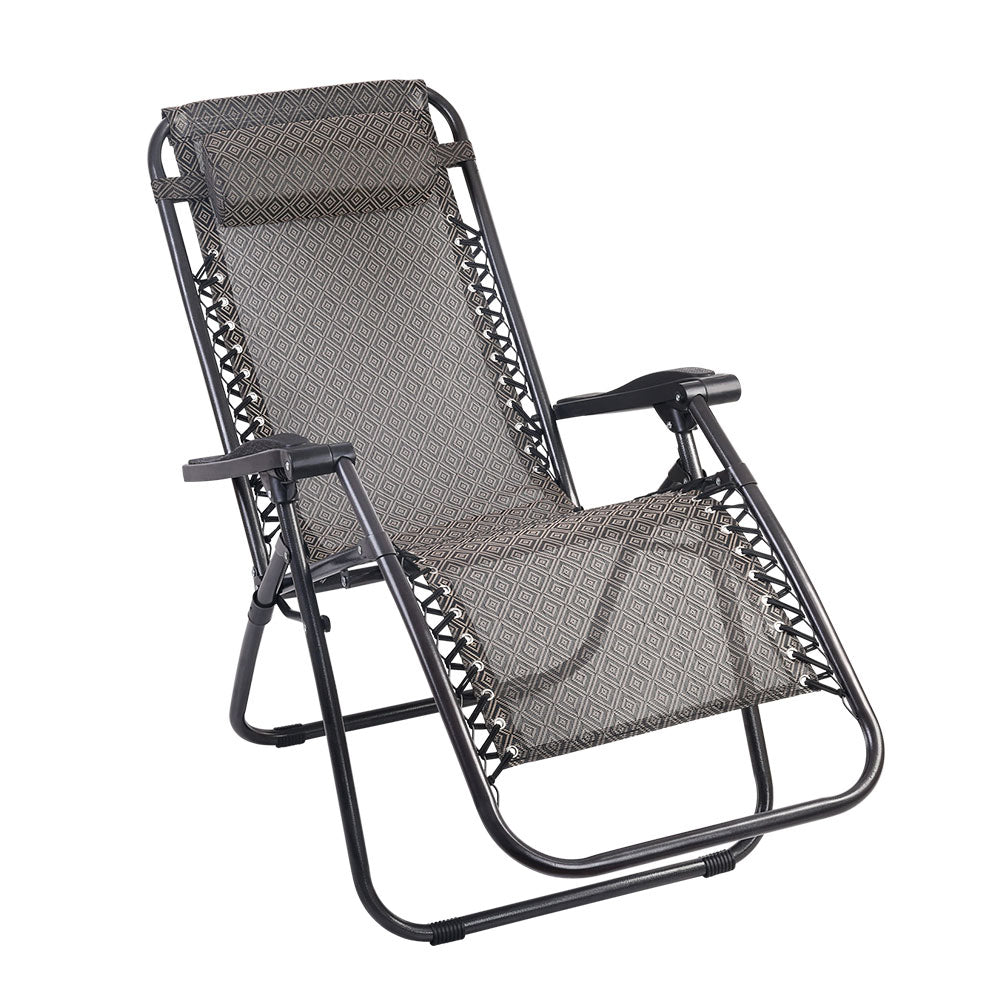 Gardeon Zero Gravity Recliner Chair - Beach Chair Camping - Beige
