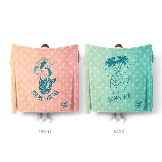 Life of Coco Sand-free beach towel XL reversible 1.8m x 1.6m - Youm Me & the Sea