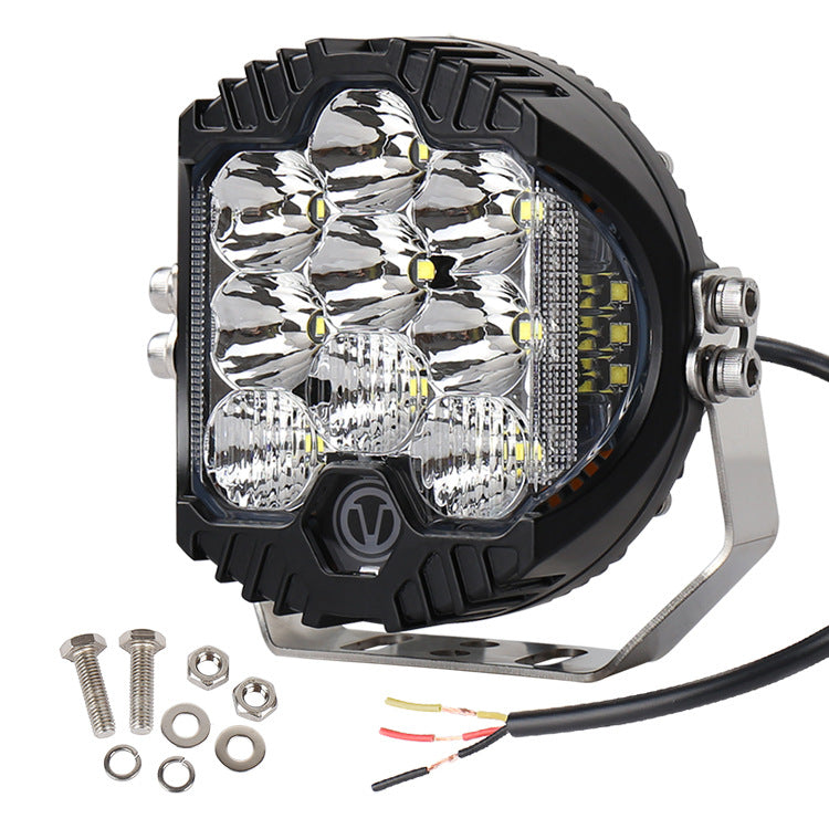 4'' Clear LED with daytime running light - Rally style spot & flood combo