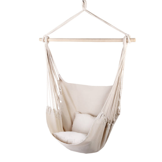 Gardeon Hammock Swing Chair - Cream/ Grey